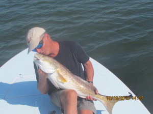 25 LB REDFISH ON FLY IN THE LAND OF GIANTS